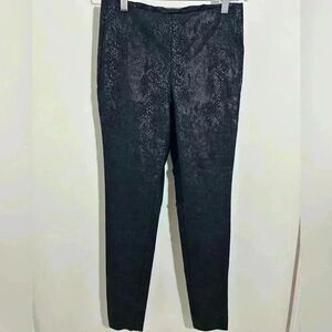 Calvin Klein Black Snake Print Textured Slim Fit Pants Evening Wear Trousers